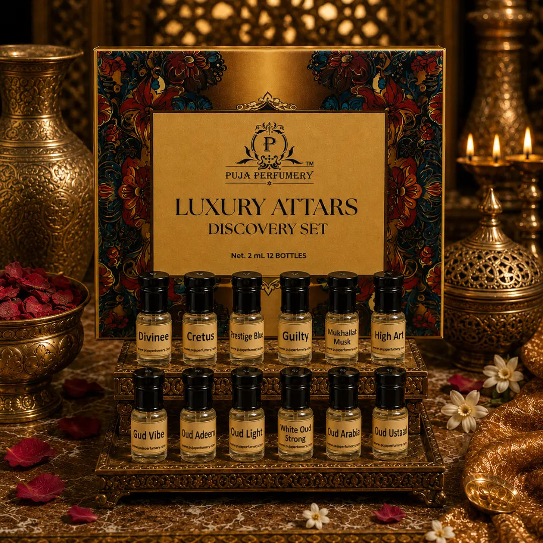 Luxury Attars Discovery Set | Premium Oud & Musk Attar Collection | Luxury Perfume Oil Gift Box